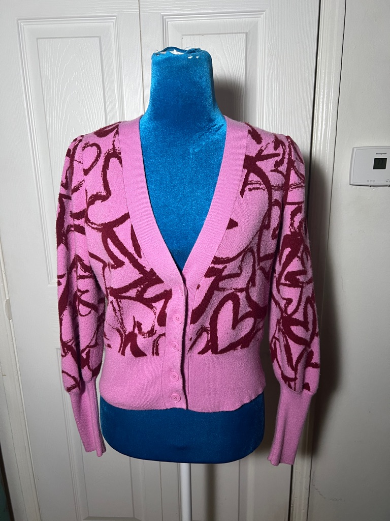 Anthropologie Maeve Heart Cardigan Sweater Xs